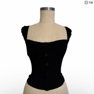 Reformation Black Blouse